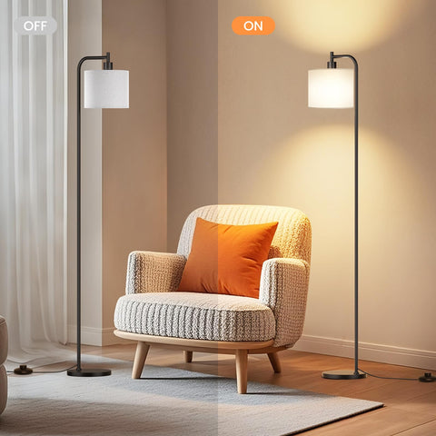 SIBRILLE floor lamp weighted base keeps the light steady on carpets.