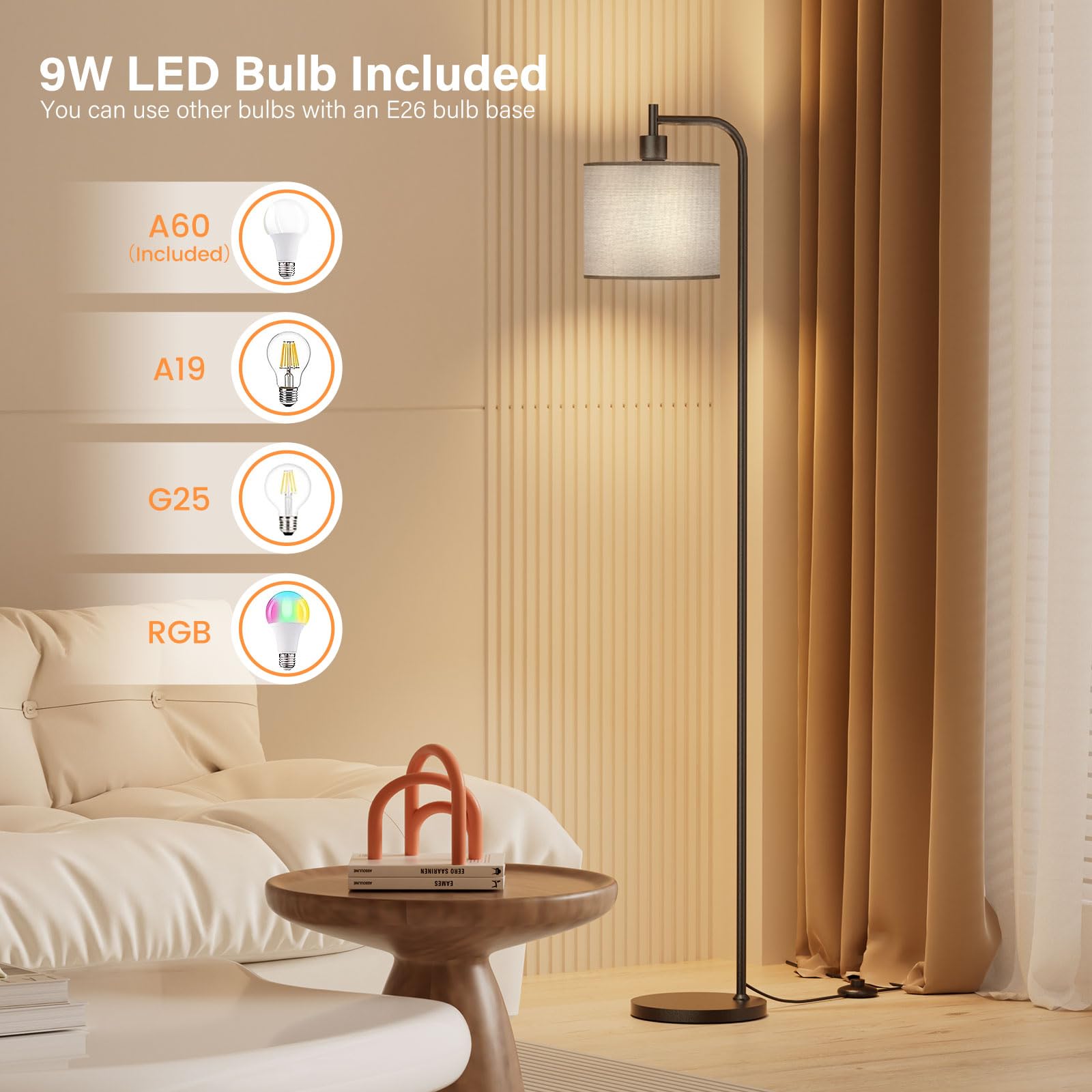 SIBRILLE lamp's weighted base enhances stability on carpets and hard floors.