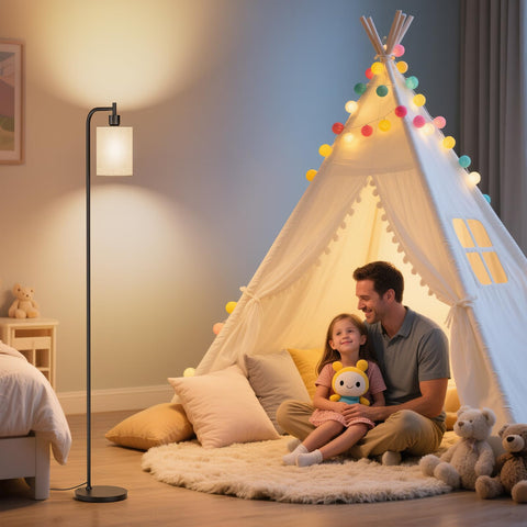 SIBRILLE weighted base keeps lamp steady on carpets