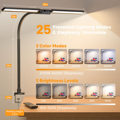 SIBRILLE LED Desk Lamp 270-degree rotation for precise light direction
