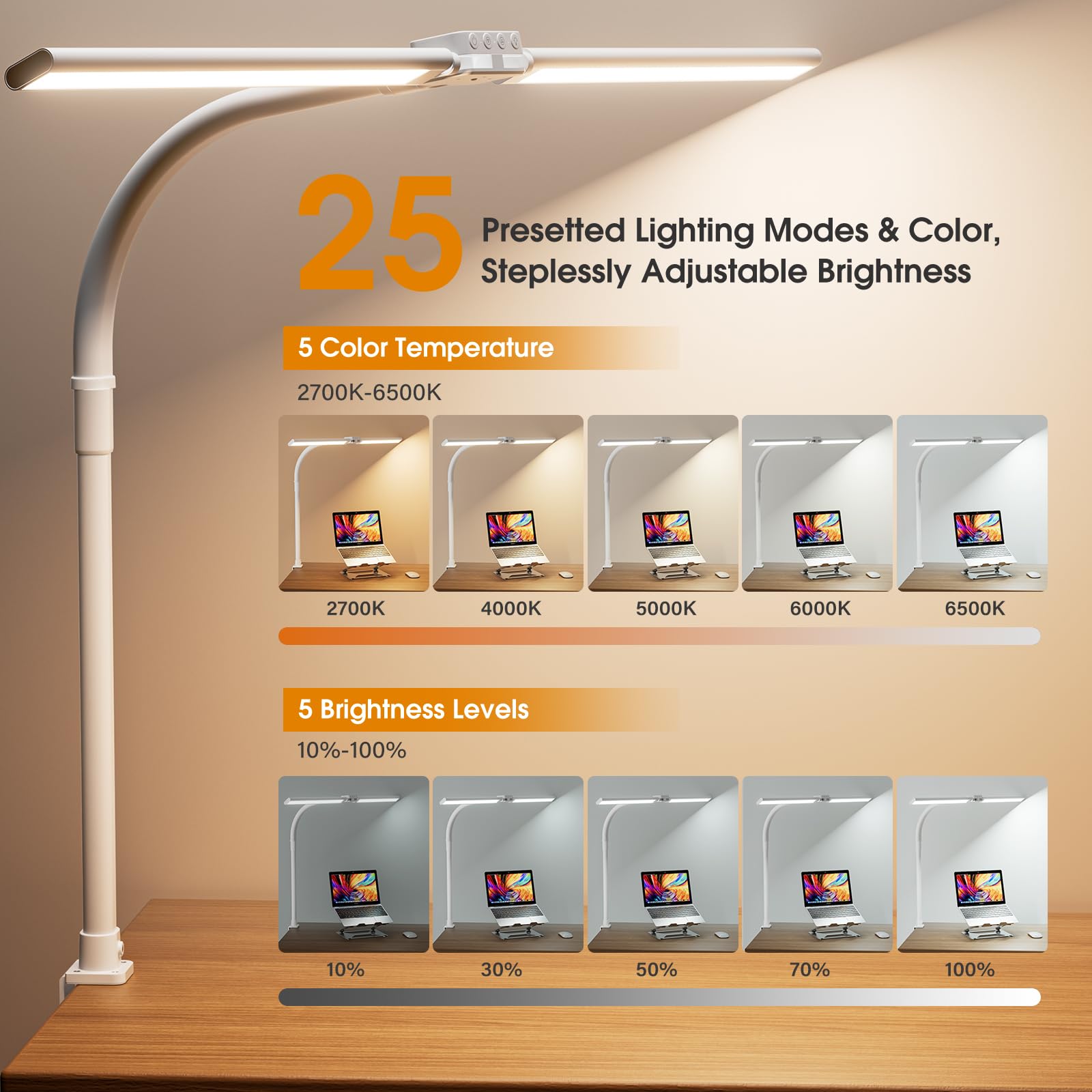 SIBRILLE color temperature control enables natural lighting for focus and comfort.