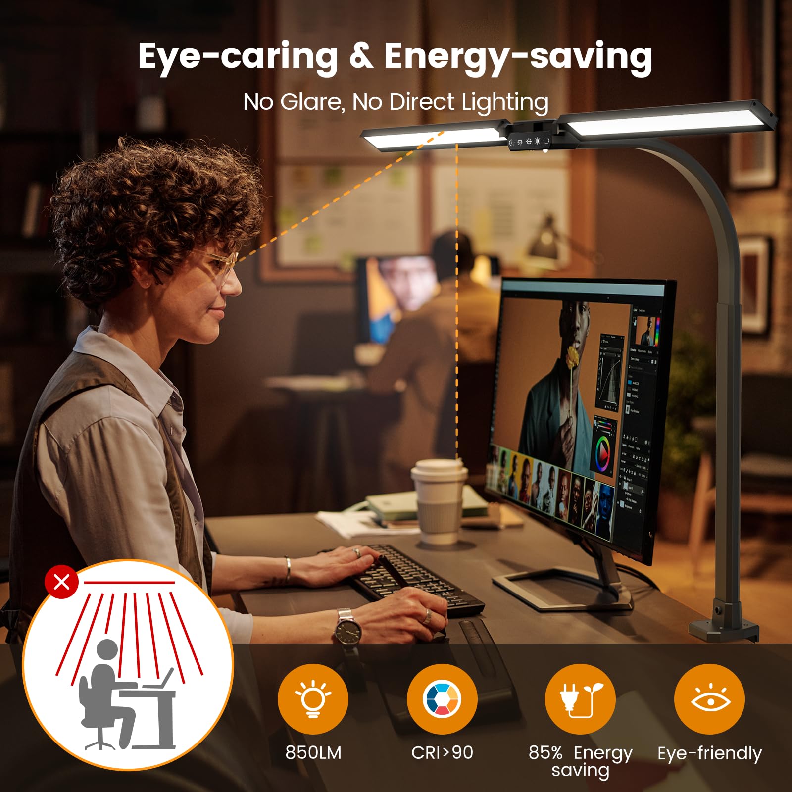 SIBRILLE LED Desk Lamp dimmable brightness for any task