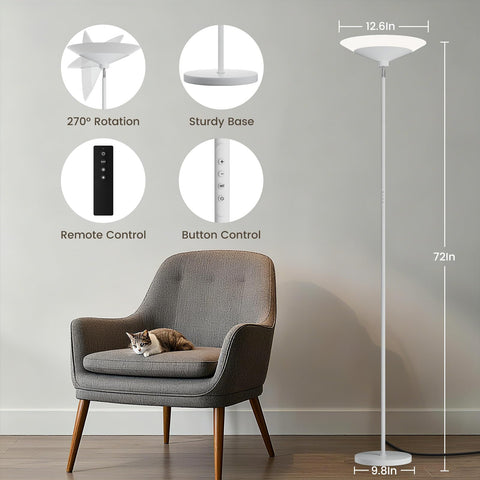 SIBRILLE dimmable LED floor lamp with remote control for easy operation