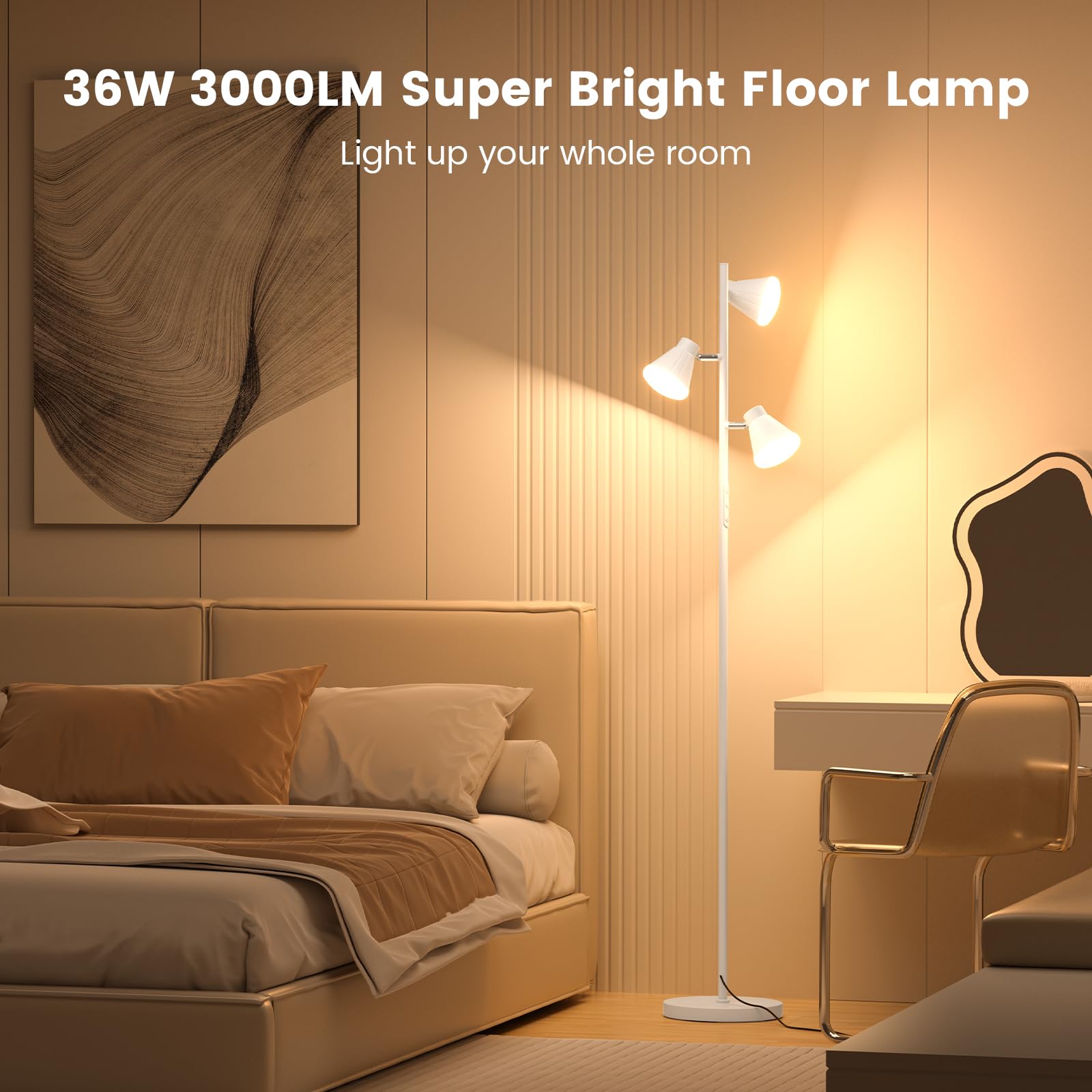 SIBRILLE LED tree floor lamp 3-light design with adjustable lighting angles