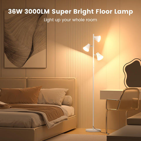SIBRILLE LED tree floor lamp 3-light design with adjustable lighting angles