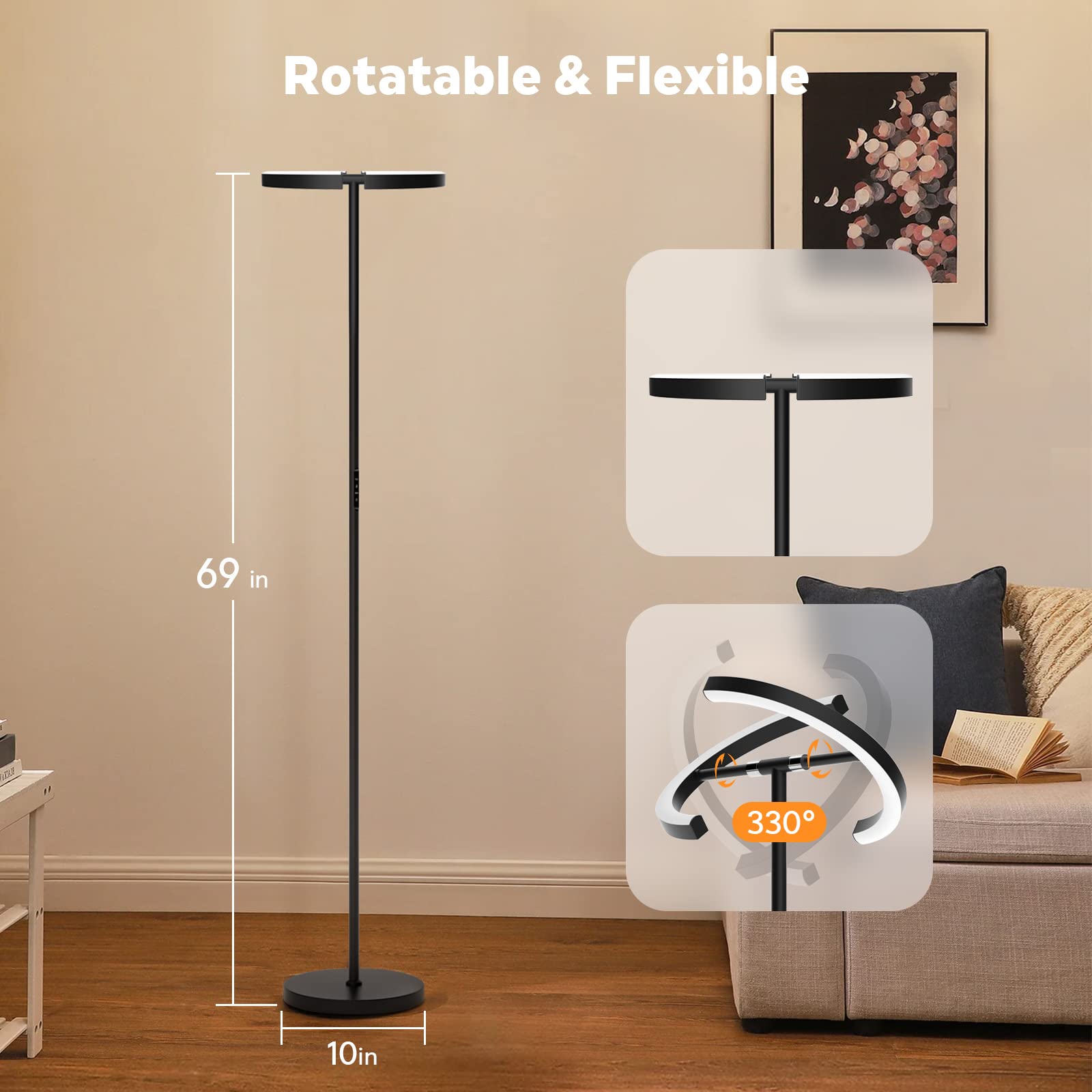 SIBRILLE RGB-CW lamp enhances living room ambience with modern style