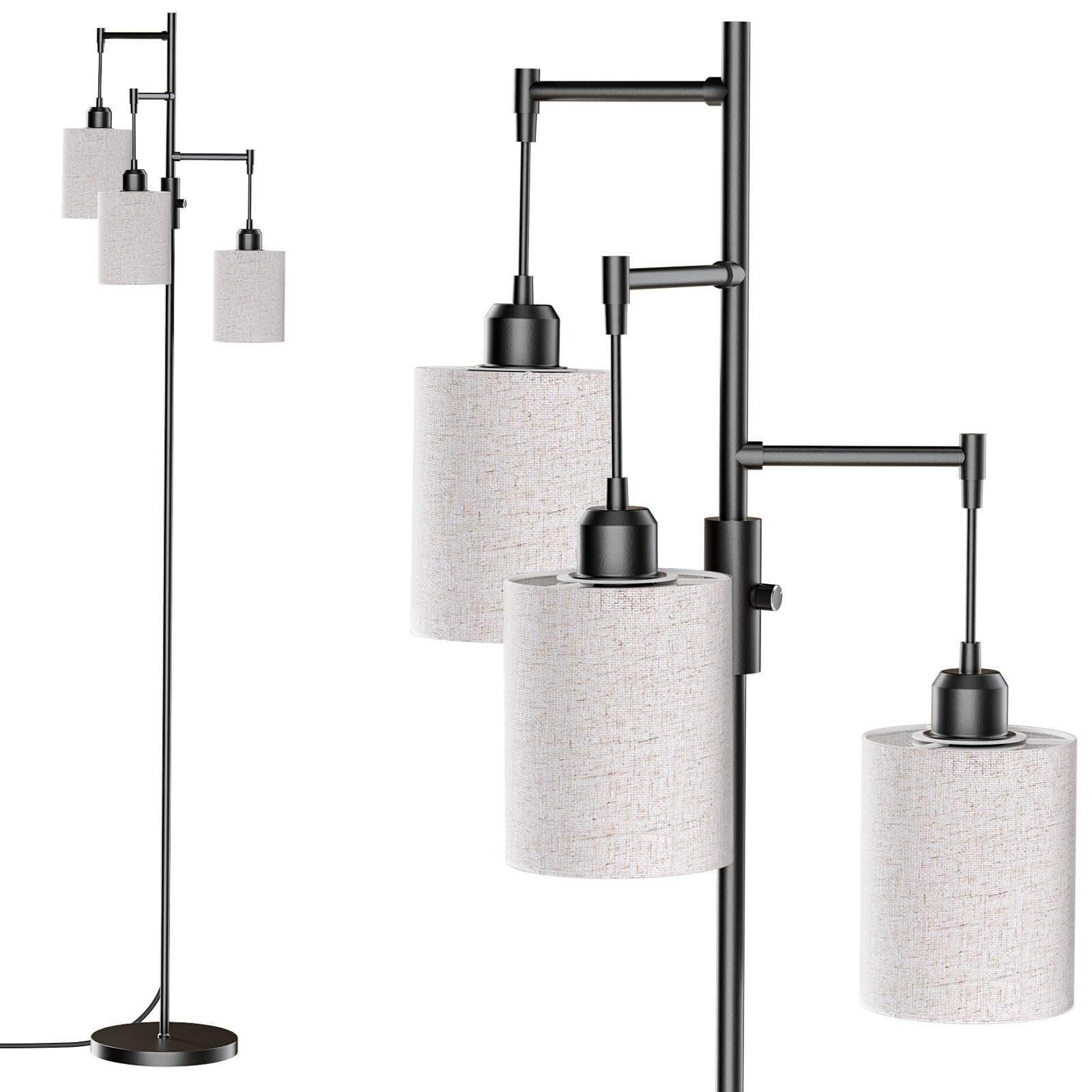 SIBRILLE study corner illuminated by adjustable floor lamp.