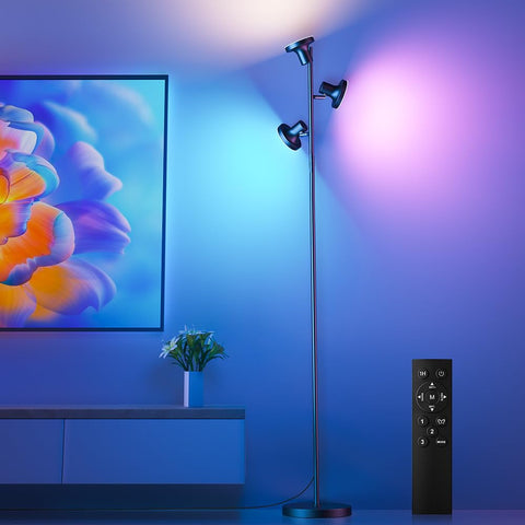 SIBRILLE RGB floor lamp three-head tree with ambient lighting options