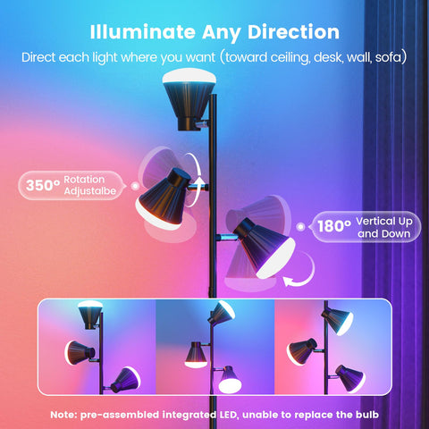 SIBRILLE RGB lamp dimming from 10% to 100% with 2700K-6500K range.