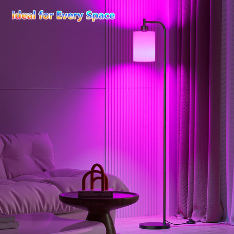 SIBRILLE RGB floor lamp pre-assembled shade saves setup time.