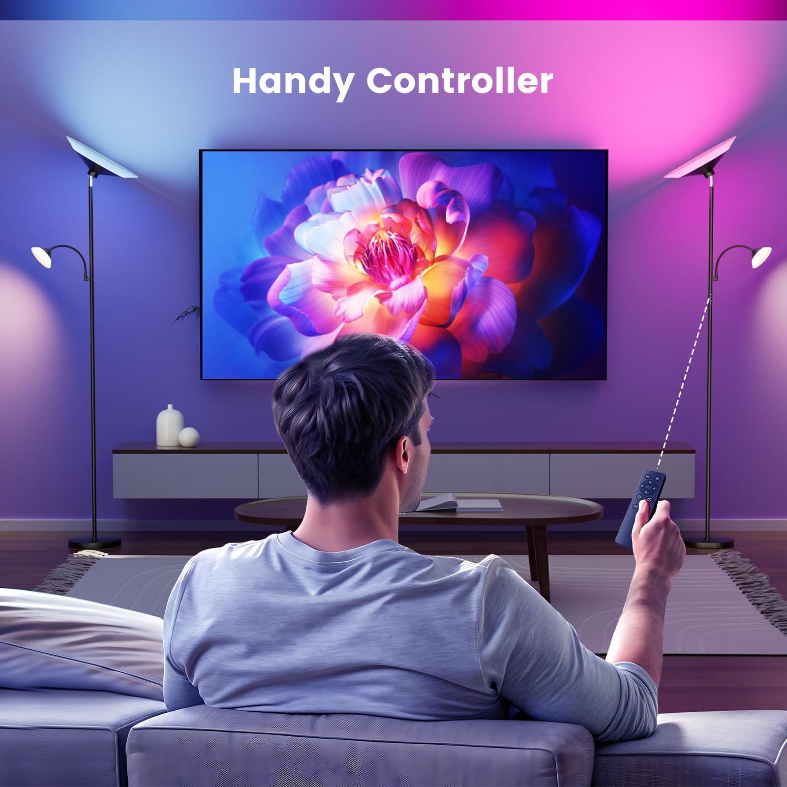 SIBRILLE RGB torchiere ambient light for cozy movie nights