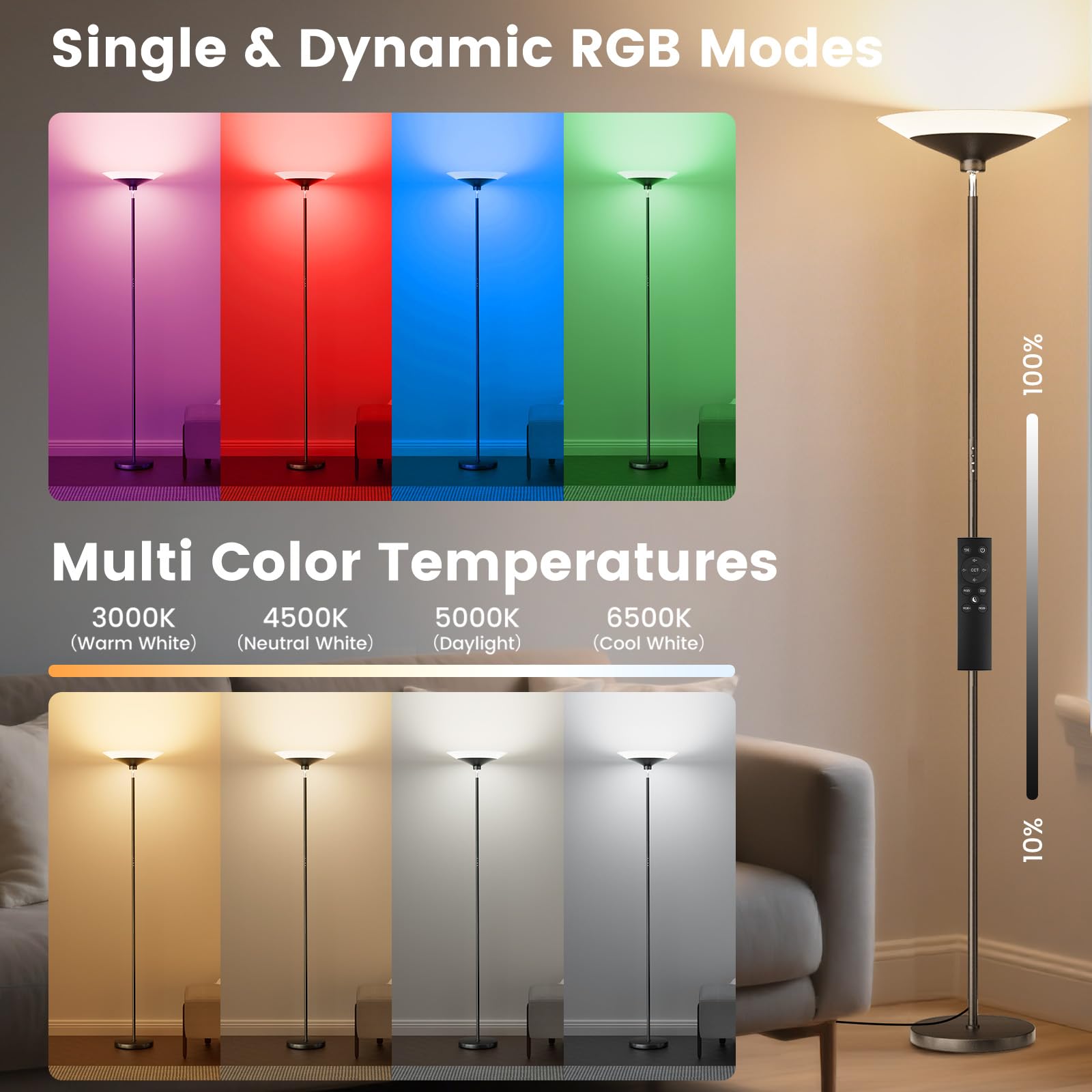 Dynamic RGB color wheel on SIBRILLE lamp enhances gaming setup mood