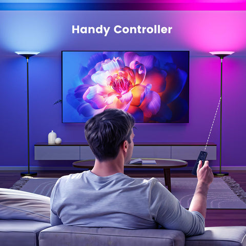 Tall 72-inch stand brightens larger spaces like living rooms
