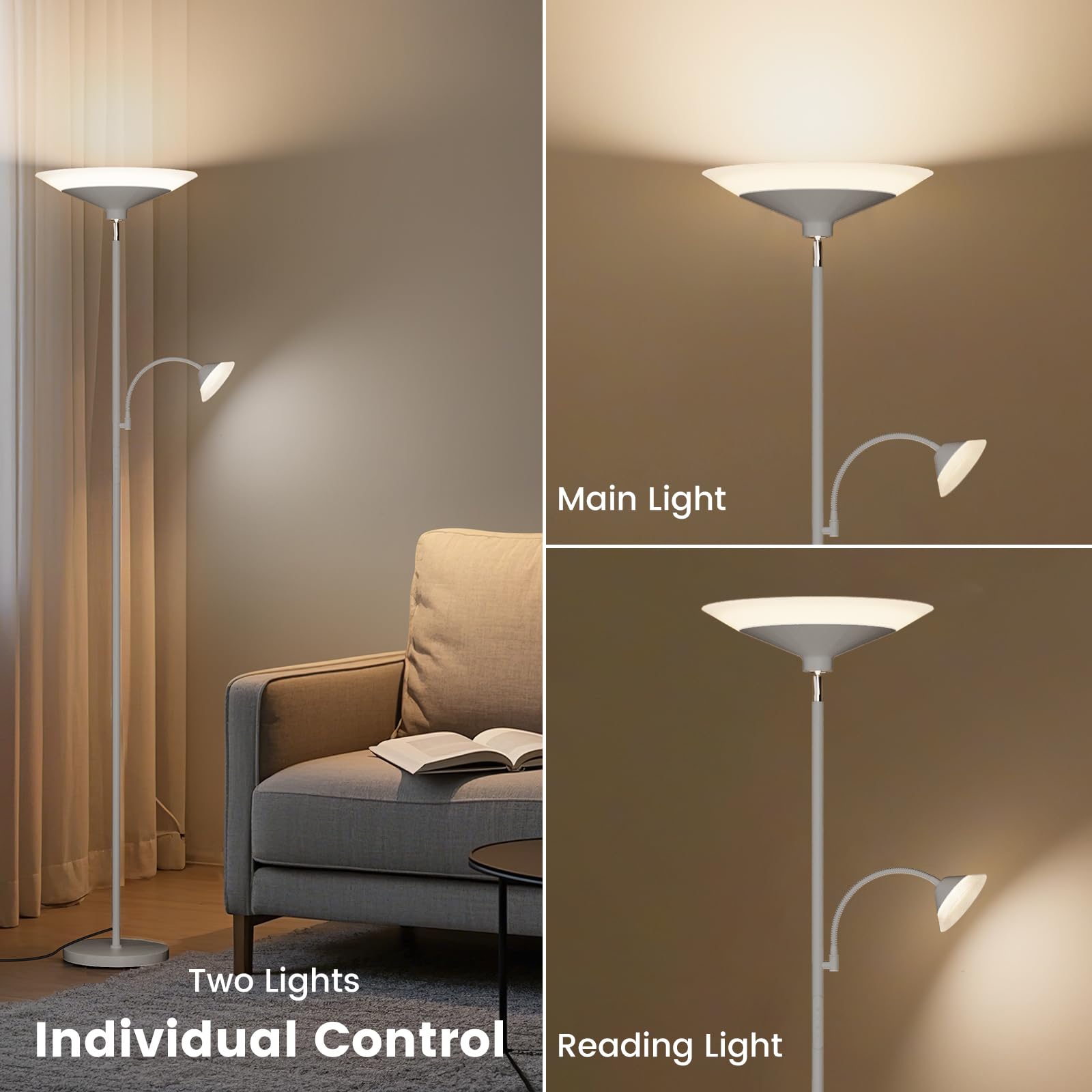 SIBRILLE color-temperature control highlights warm to natural light for different activities.