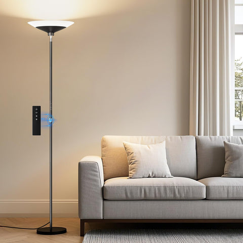 Sibrille torchiere 72-inch base provides stable support for tall lighting.