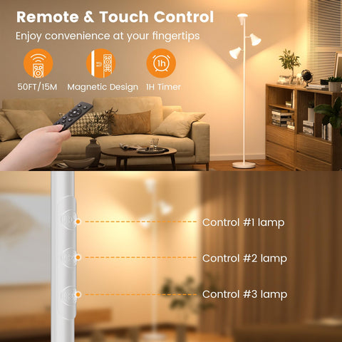 SIBRILLE tree floor lamp sturdy base provides stability in active spaces