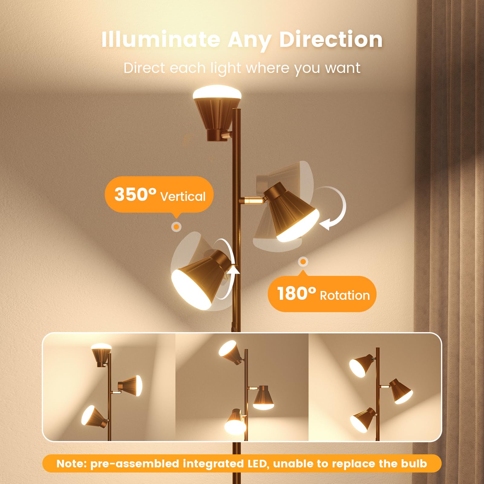 SIBRILLE triple-head design rotates to direct light precisely where needed.