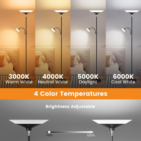 Sibrille 2-in-1 lamp top-down angle highlighting 270° rotatable head
