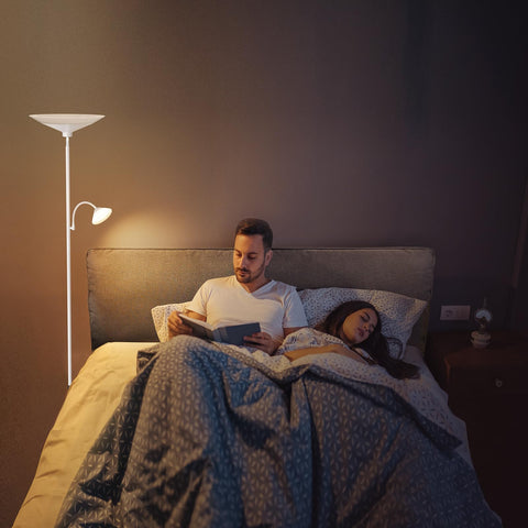 SIBRILLE upgraded 2-light torchiere lamp built-in LED with long lifespan and low maintenance