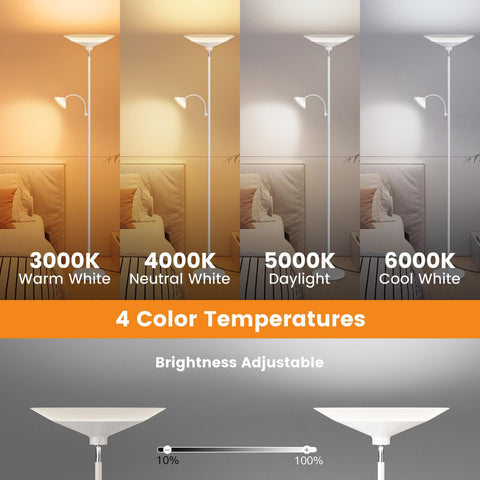 SIBRILLE upgraded 2-light torchiere lamp remote magnet demonstrating easy control from anywhere