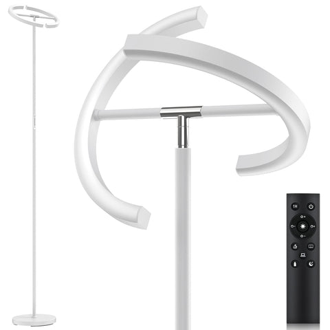 SIBRILLE white floor lamp base under sofa for space-saving lighting