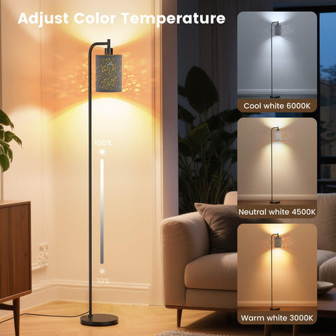 SIBRILLE floor lamp foot pedal for quick lighting changes in busy rooms.