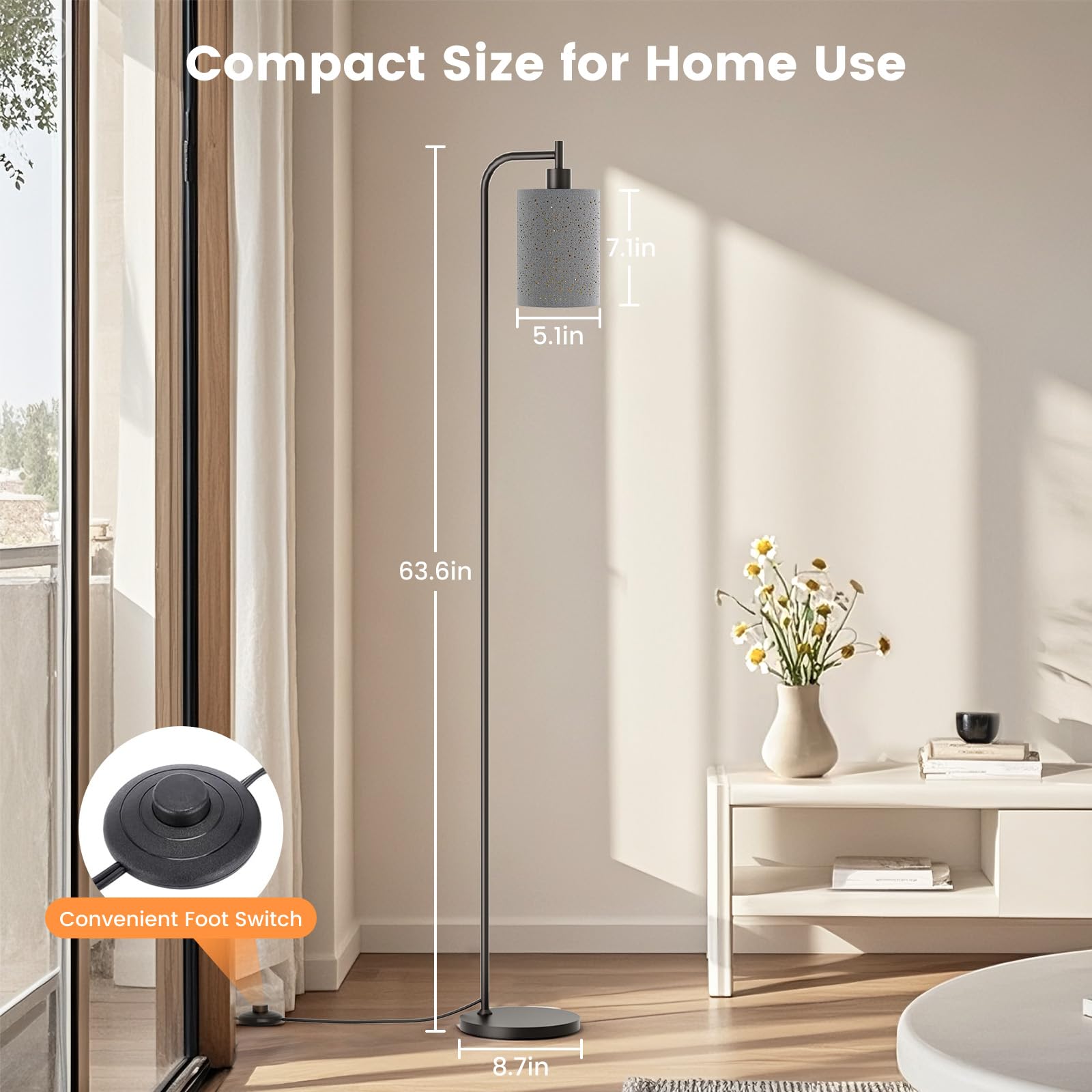 SIBRILLE floor lamp memory function recalls last brightness setting.
