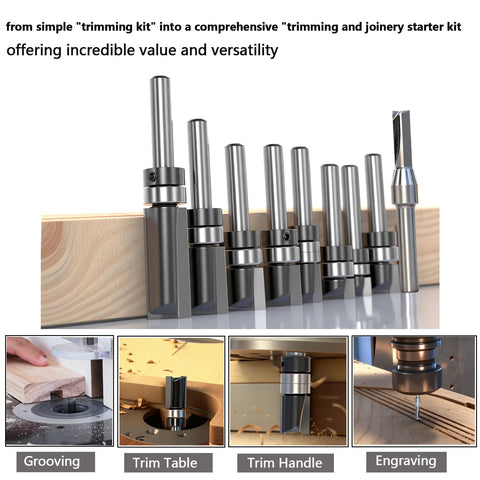 SICWOOD 1/4 shank router bit detail demonstrating stable cutting action.