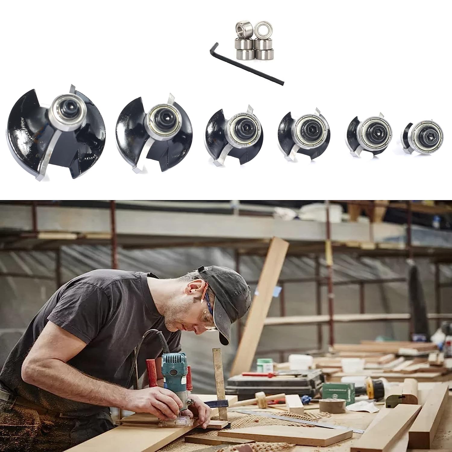 SICWOOD six bearings enable quick roundover to beading conversions.