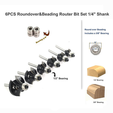SICWOOD roundover bits with 1/2 inch radius on bold roundovers on large panels.