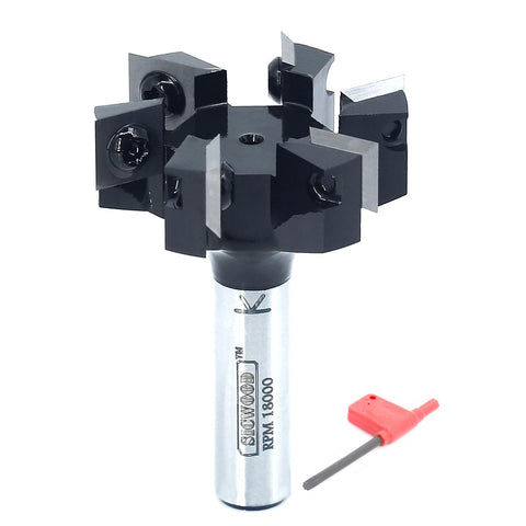SICWOOD slab-flattening router bit 2-inch diameter for precise spoilboard surfacing on CNC machines