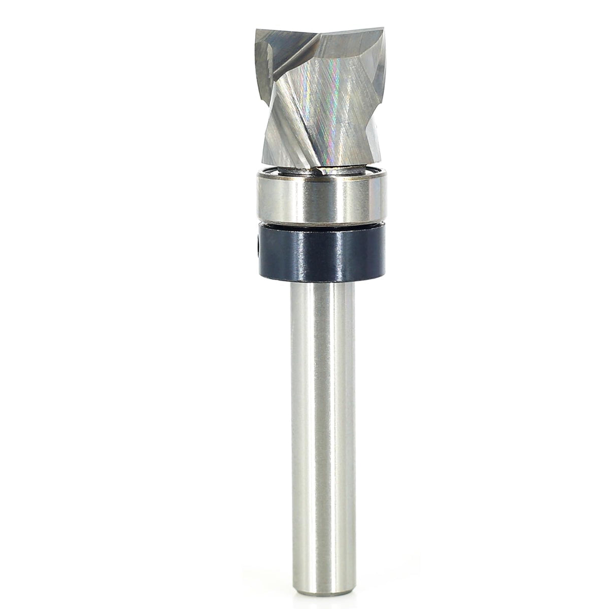 SICWOOD solid carbide compression flush trim router bit with 1/4-inch shank and 1/2-inch diameter for precise edge work.
