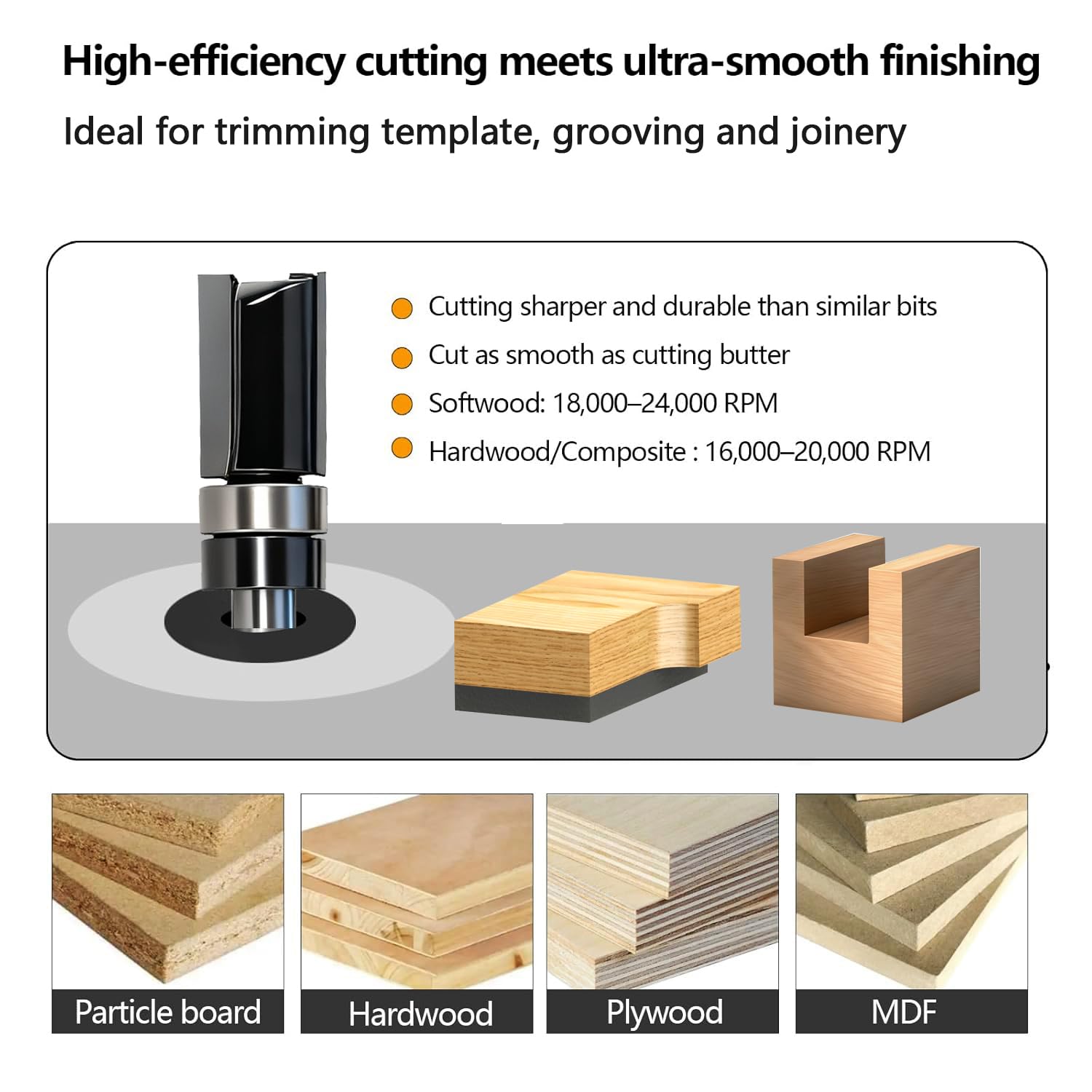 SICWOOD materials compatibility with solid wood, plywood, and MDF for versatile use.