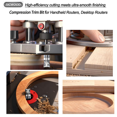 SICWOOD versatile for solid wood, plywood, MDF, and laminates in trimming and grooving.