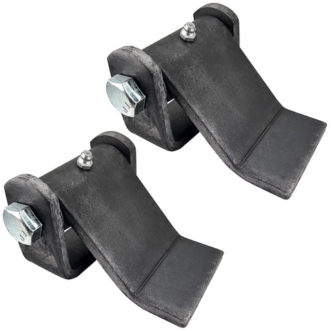 Sidco Supply dump trailer hinge close-up shows rugged weld-on design for tough applications.