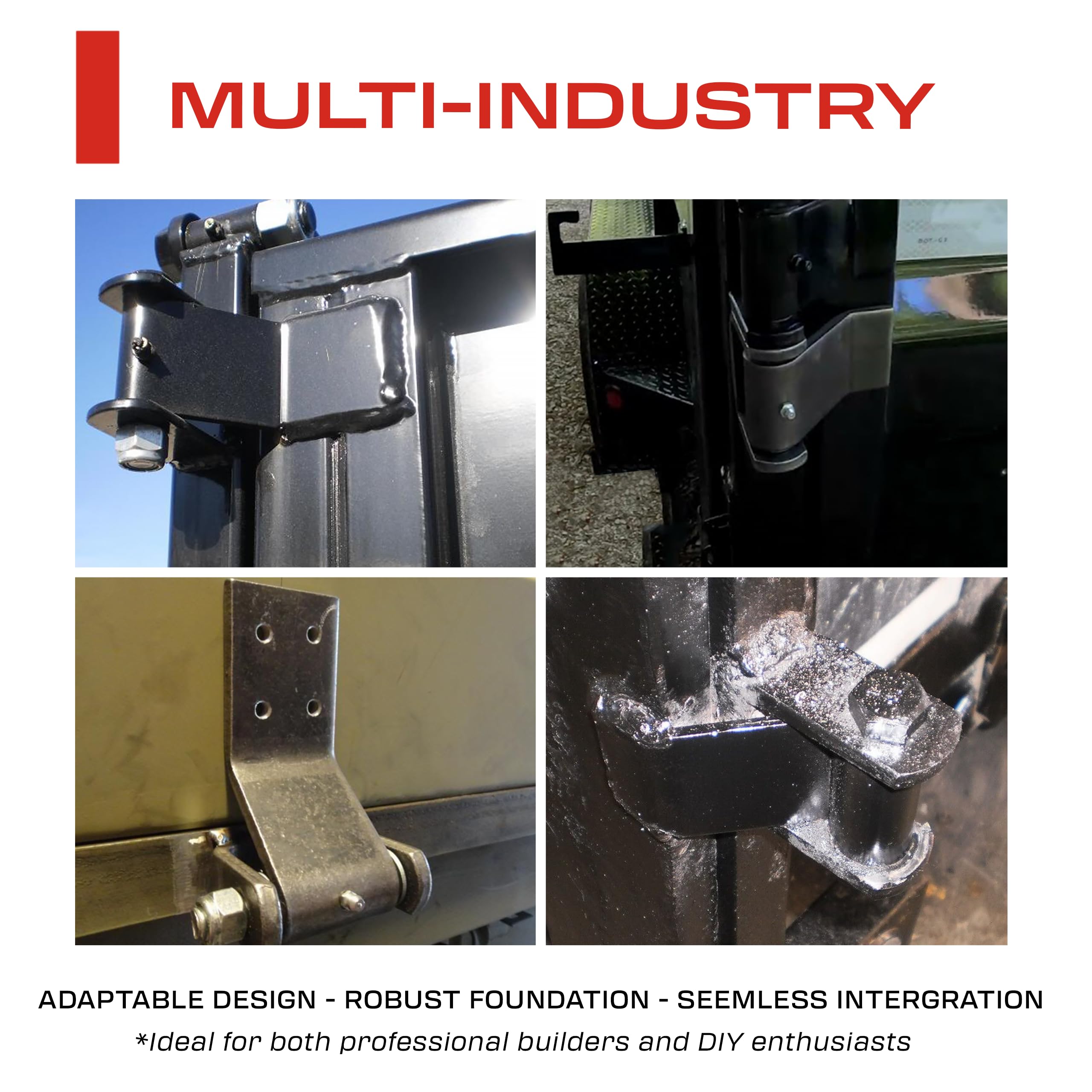 Sidco Supply leaf strap hinge weld installation for permanent mounting.
