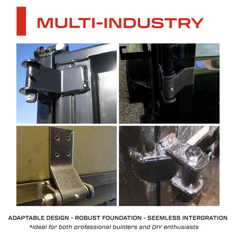 Sidco Supply leaf strap hinge weld installation for permanent mounting.
