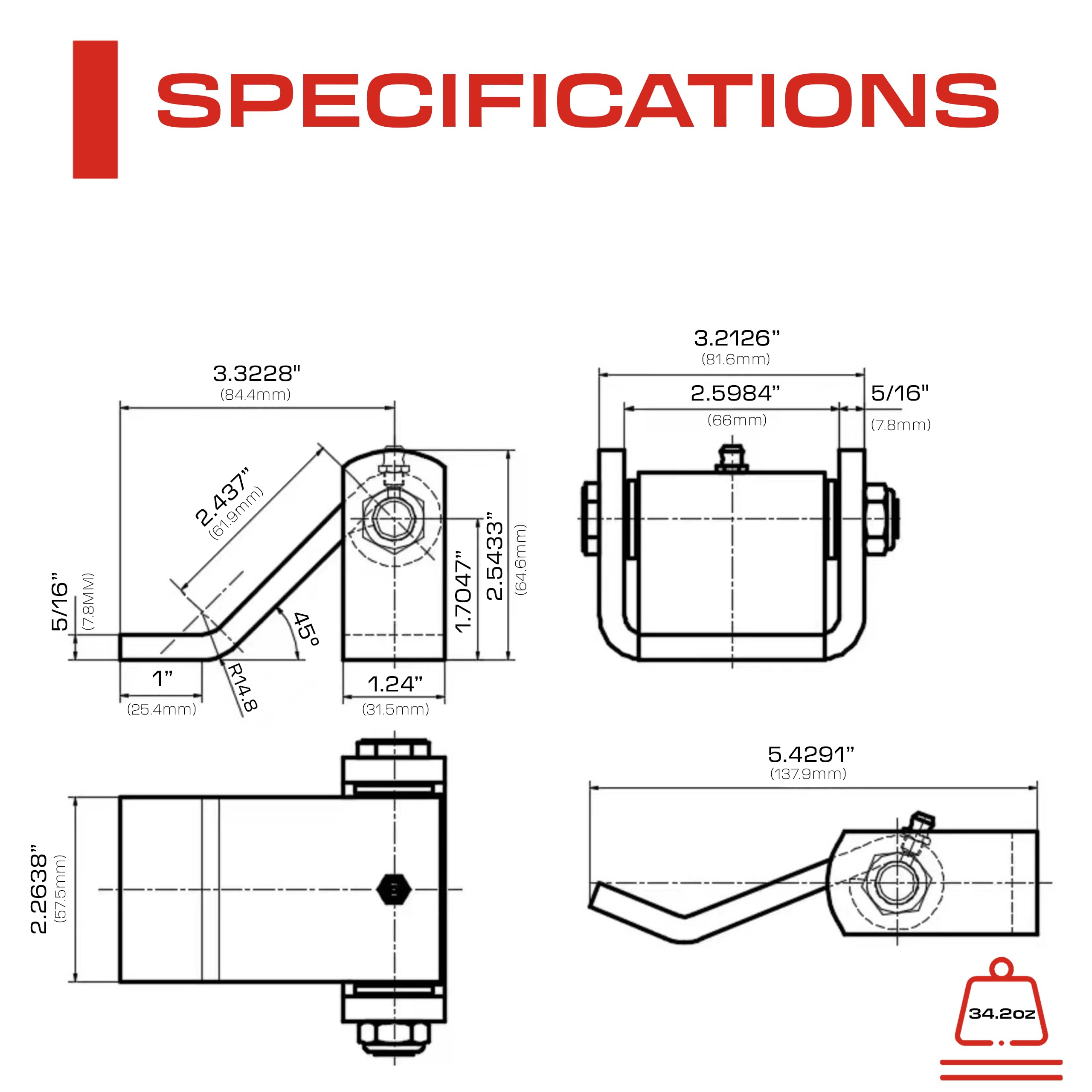 Sidco Supply weld-on strap hinge side view emphasizes strong attachment for heavy loads.