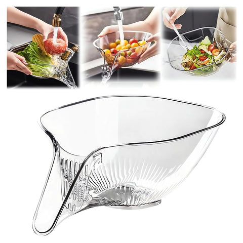 Sidmund over-sink drain basket for fast drainage and easy rinsing.