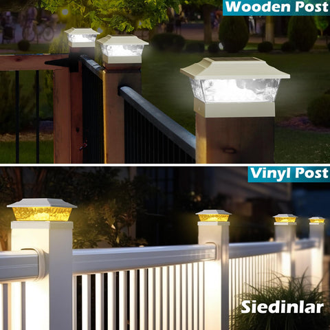 SIEDiNLAR solar cap on 4x4 and 5x5 posts enables easy installation.