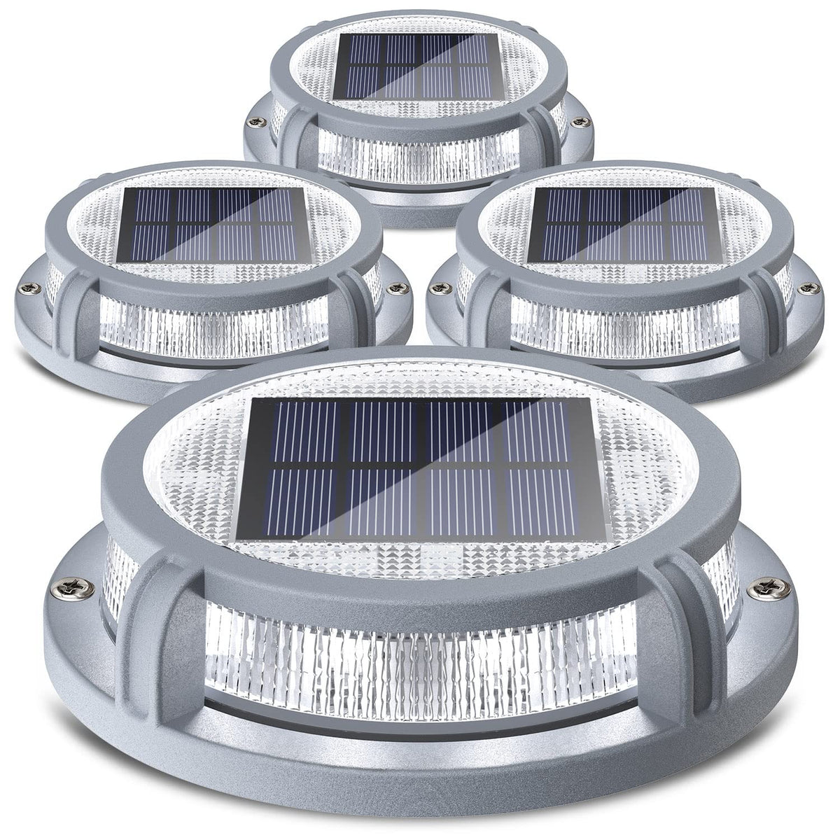 SIEDiNLAR solar deck light in cool white illuminating a safe outdoor path