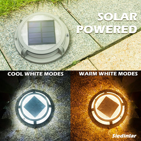 SIEDiNLAR solar deck light in warm white lighting a staircase with inviting glow