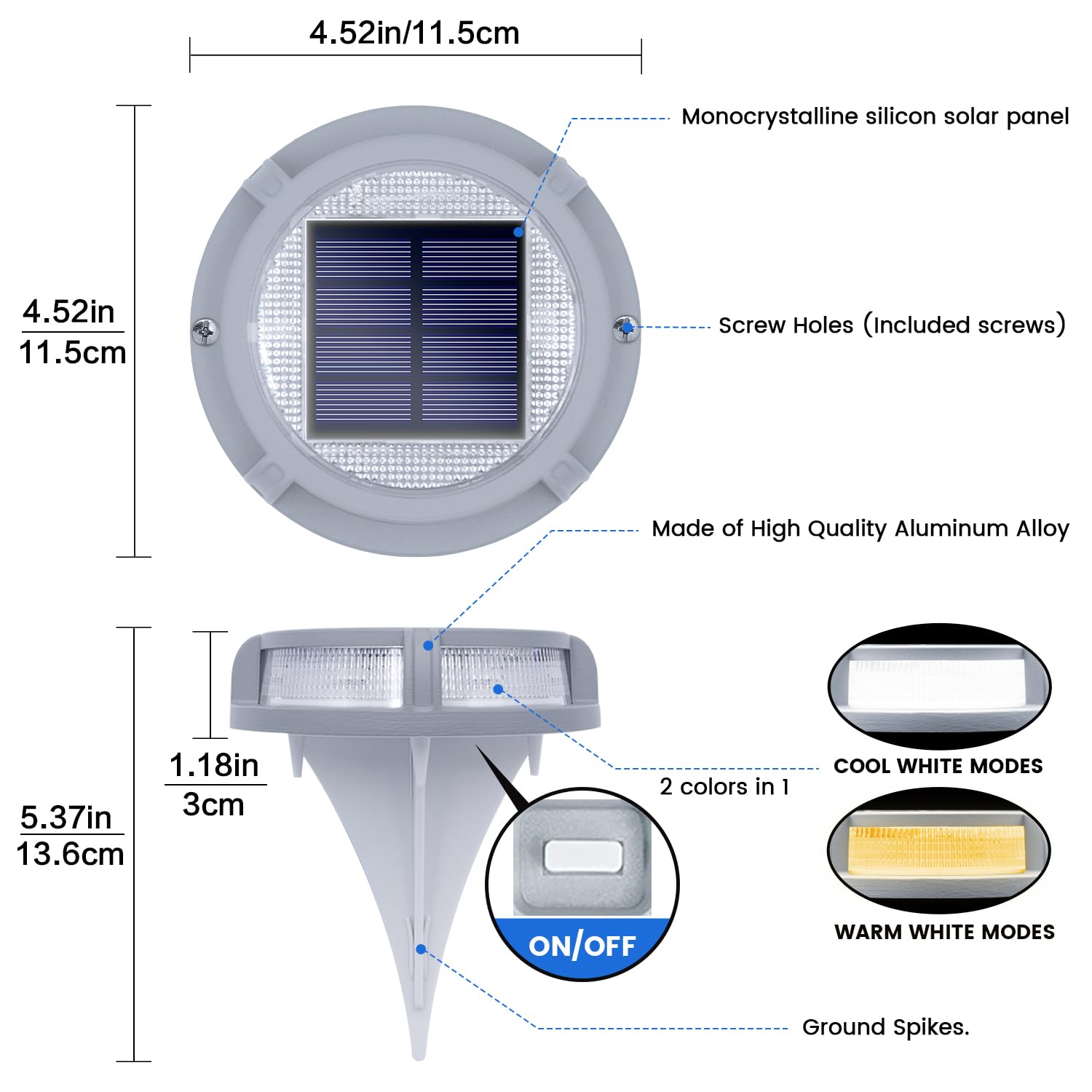 SIEDiNLAR solar dock light mounted on ground stake for lawn edges