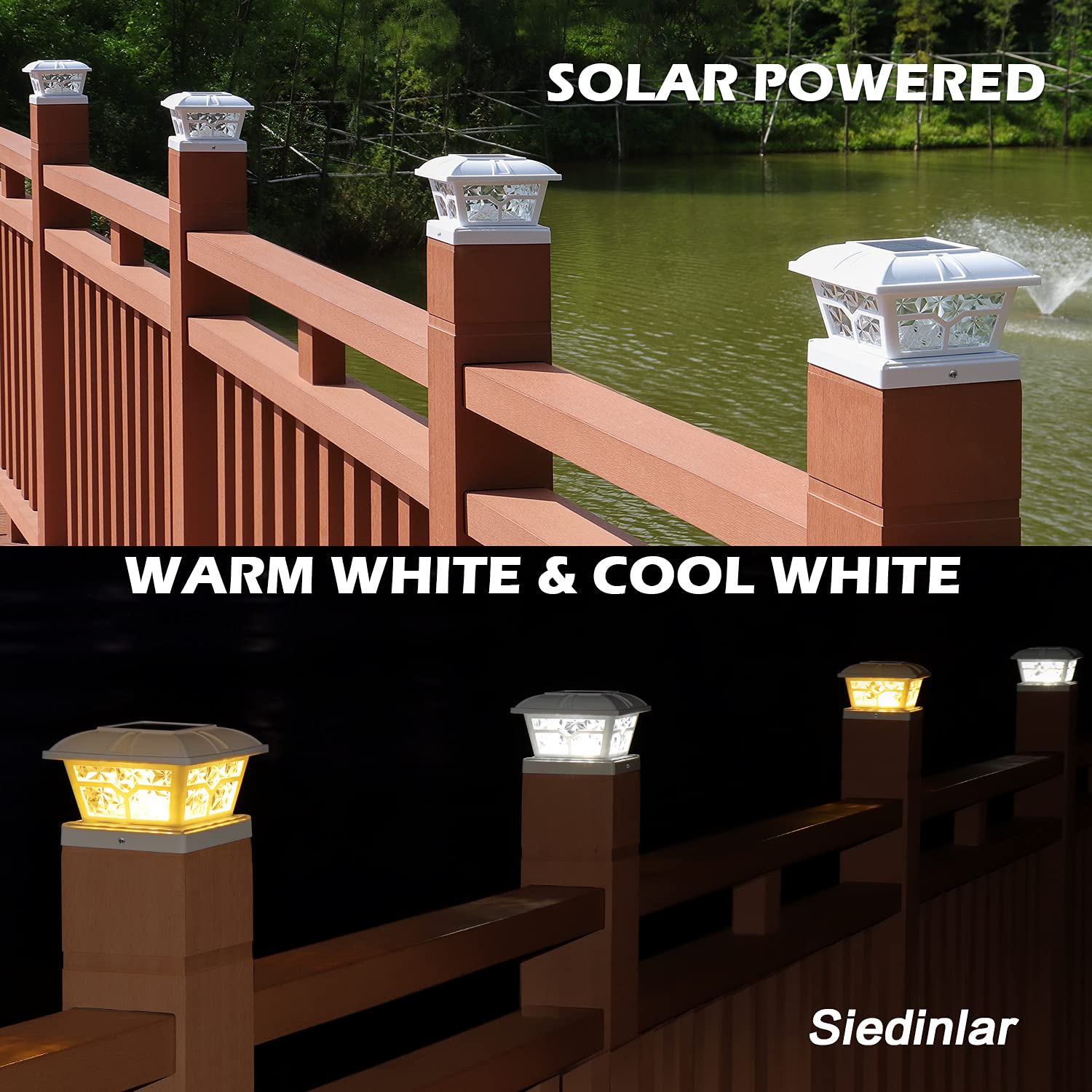 Easy installation for 4x4 to 5x5 vinyl or wood posts.