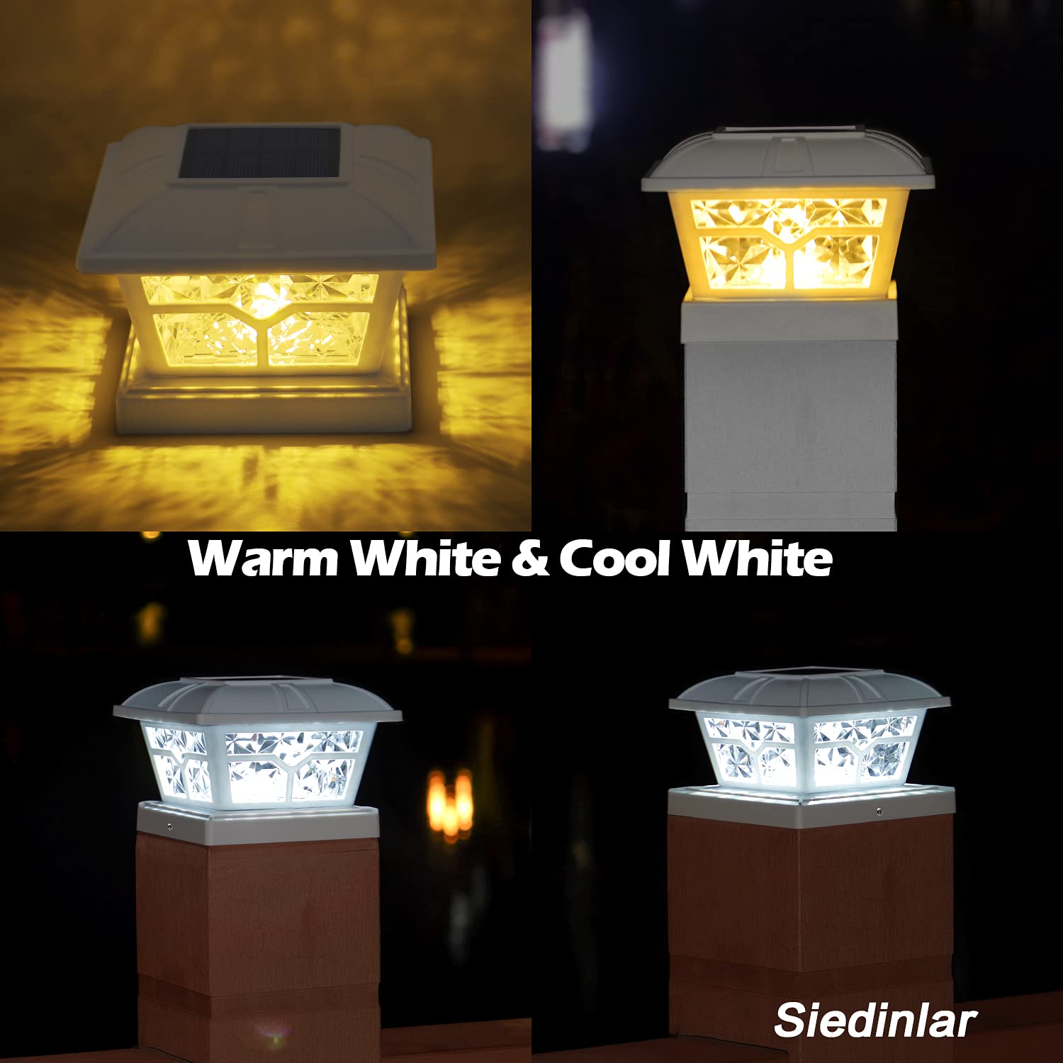 SIEDiNLAR solar post cap fits wooden posts up to 6x6.