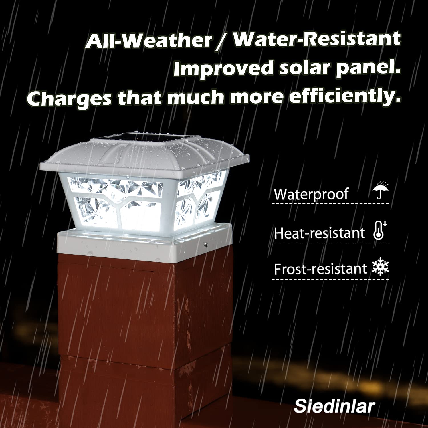IP44 waterproof and UV-resistant for outdoor reliability.