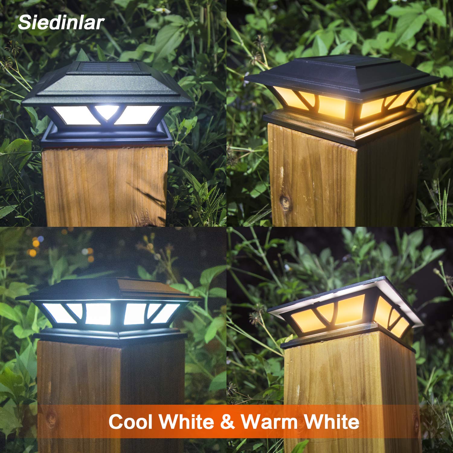 SIEDiNLAR solar post light ideal for decks, patios, and fences.