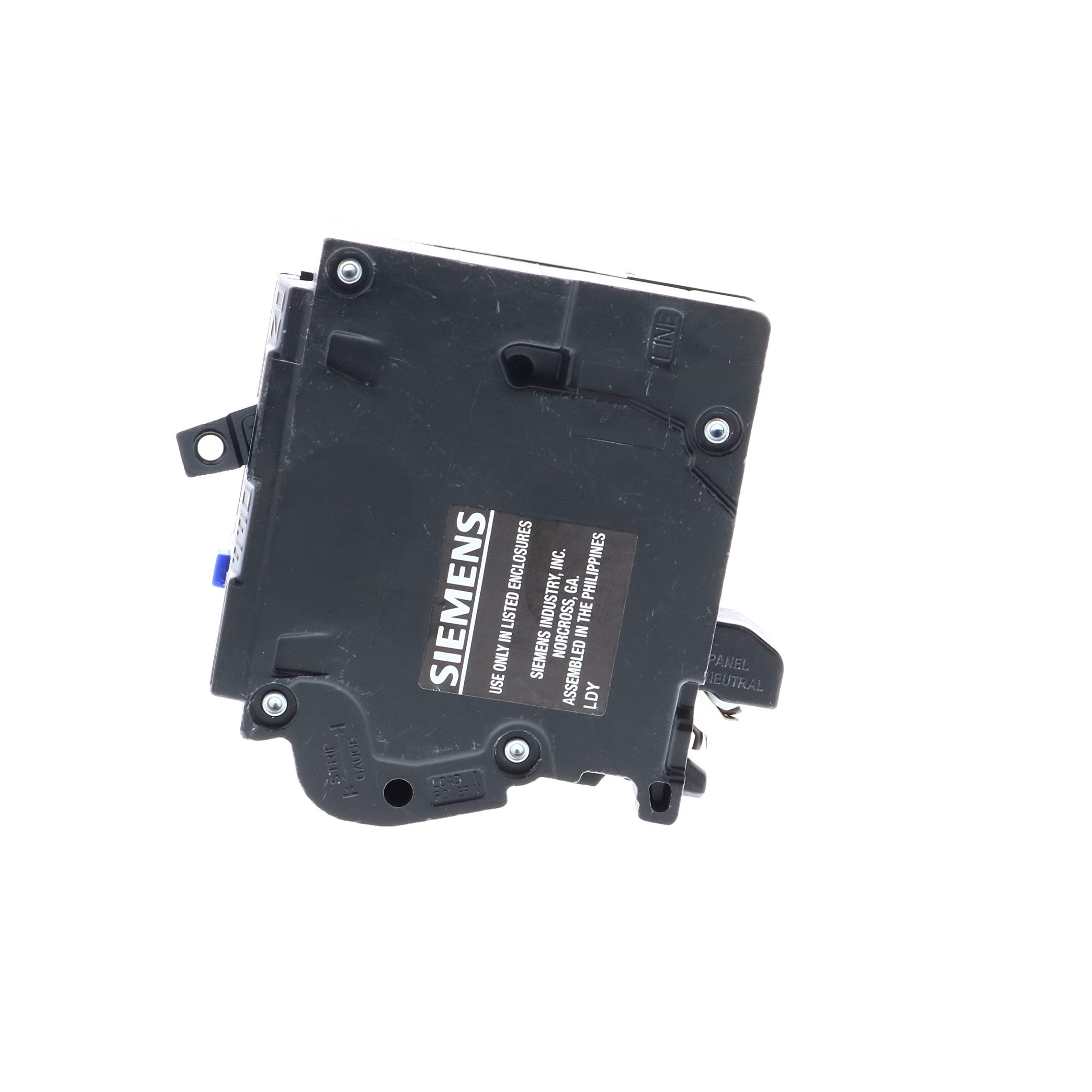 Siemens 20A AFCI plug-on neutral breaker wiring connectors illustration
