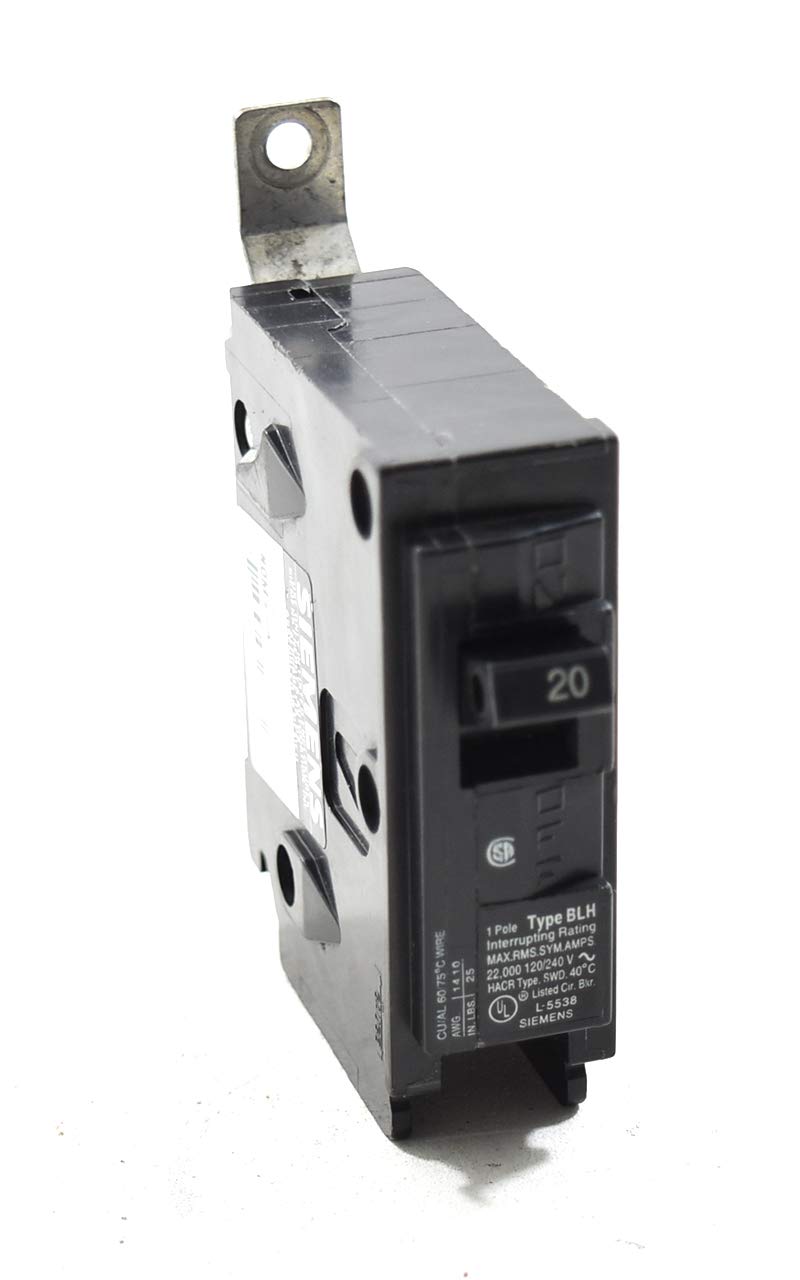 Siemens B120H front view shows compact 20-amp protection.