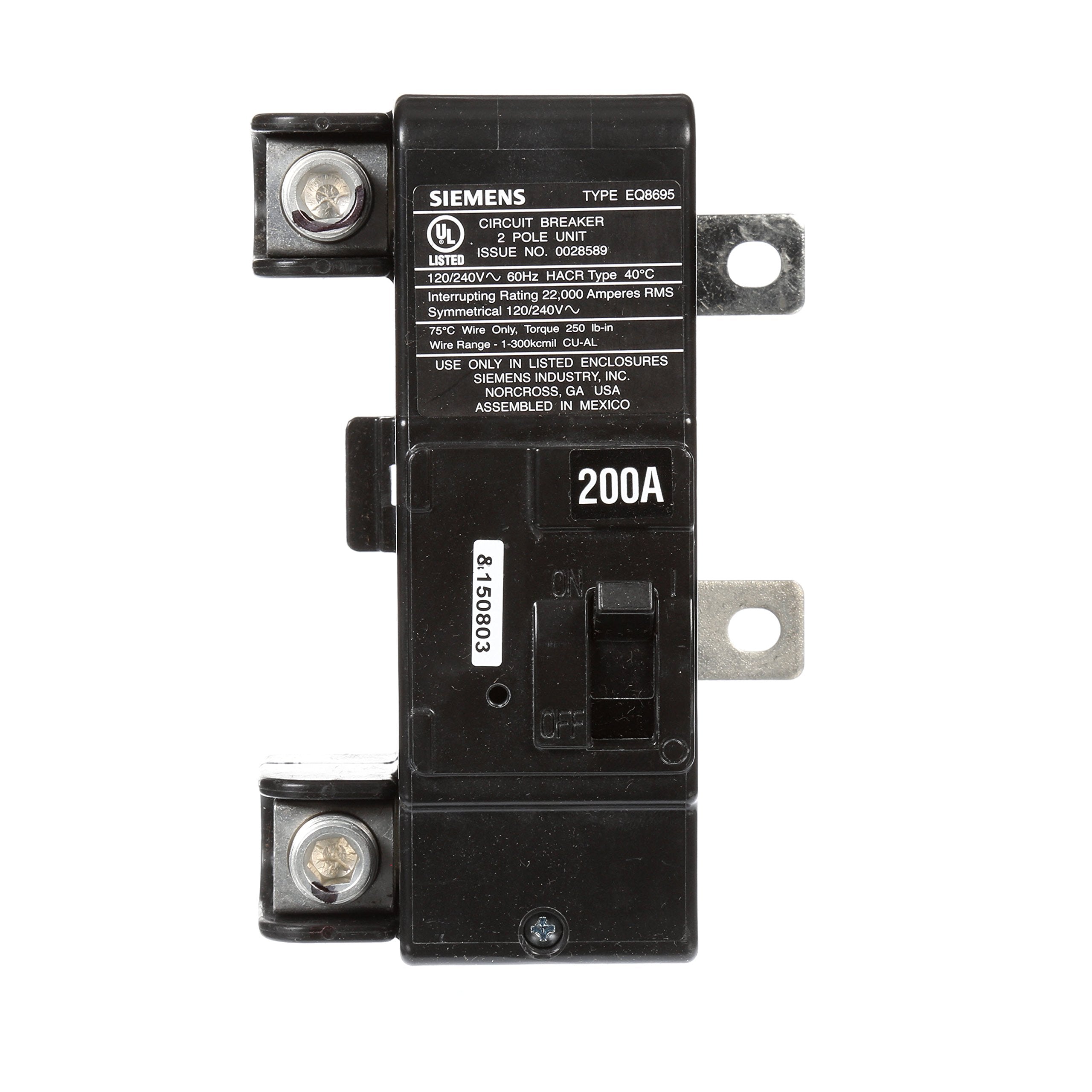 Siemens MBK200A converts Ultimate load centers to main breaker protection.